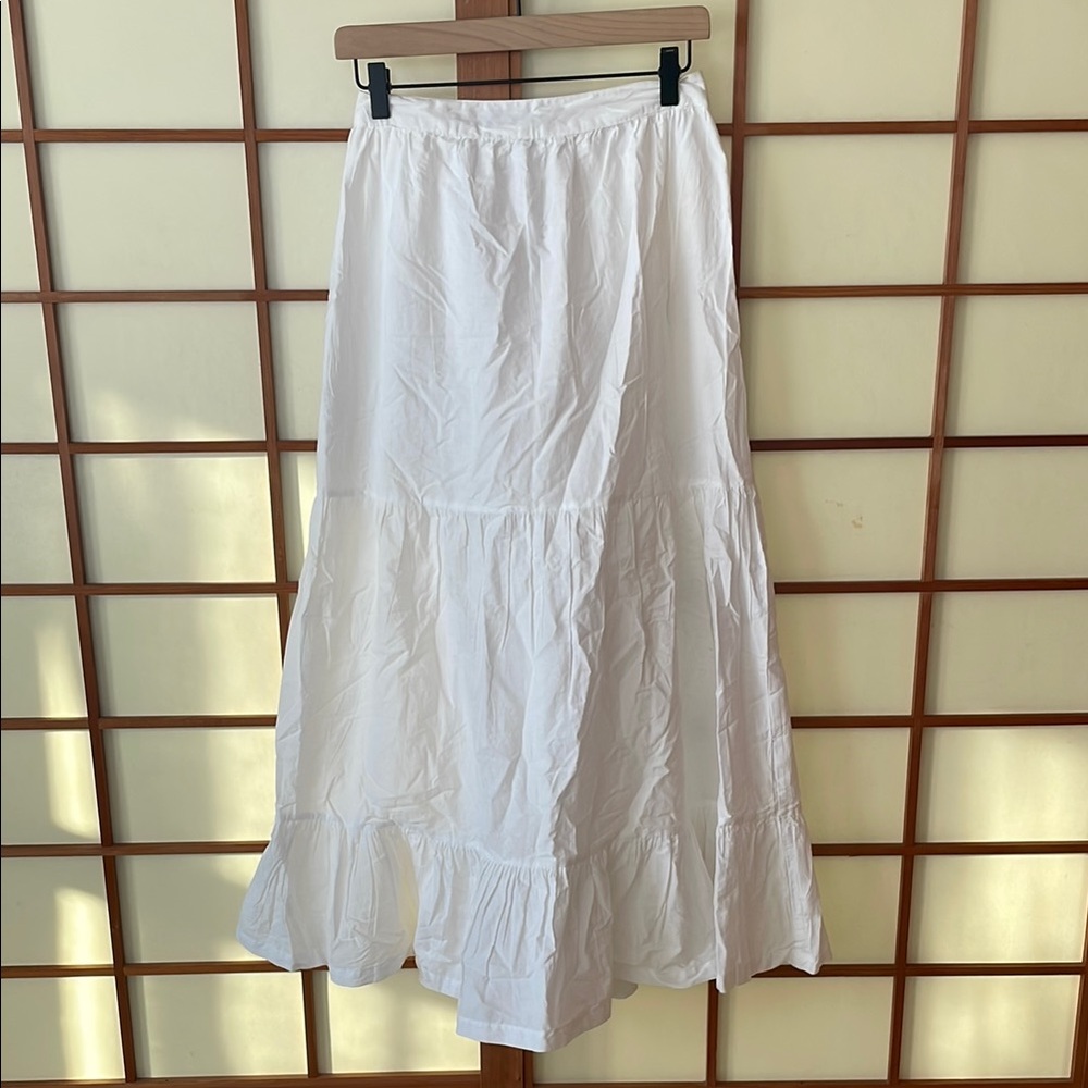 Marshalls White Tiered Maxi Skirt Casual A-line